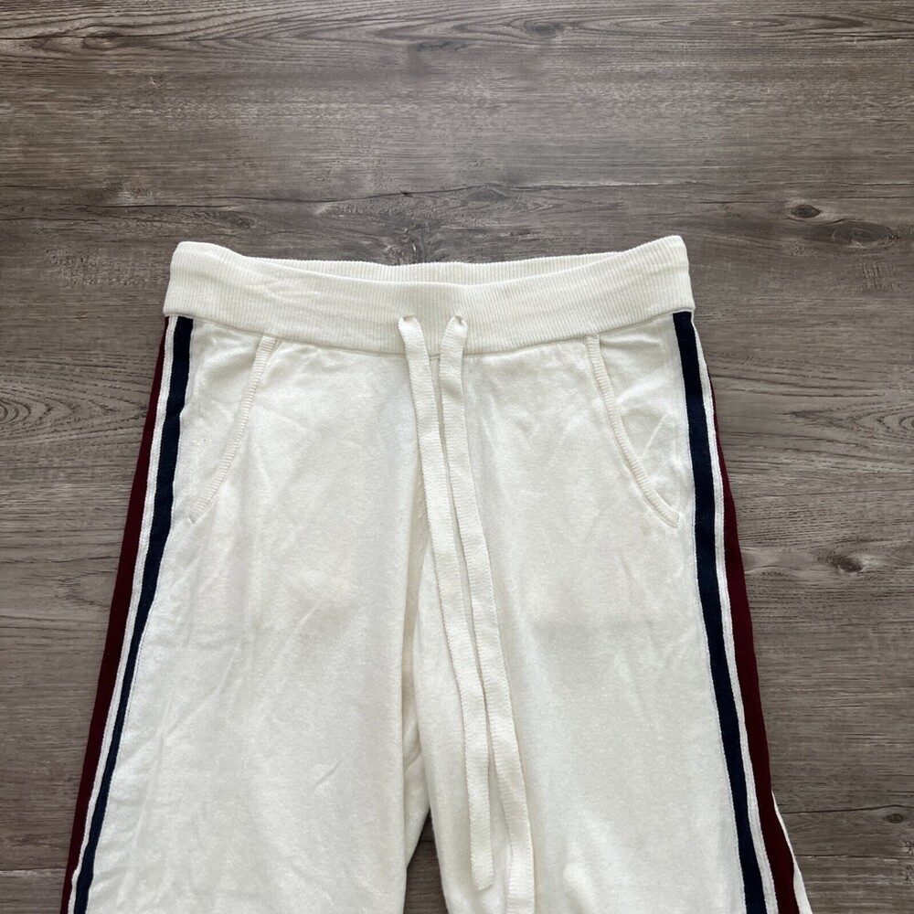 Faherty Sconset Jogger‎ Womens Small Ivory Stripe Cashmere Blend NWT - Picture 2 of 16